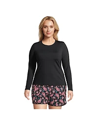Lands' End Women's Plus SunShade Upf 50 Long Sleeve Relaxed Rash Guard