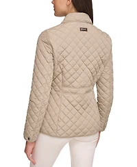 Calvin Klein Womens Collared Quilted Coat