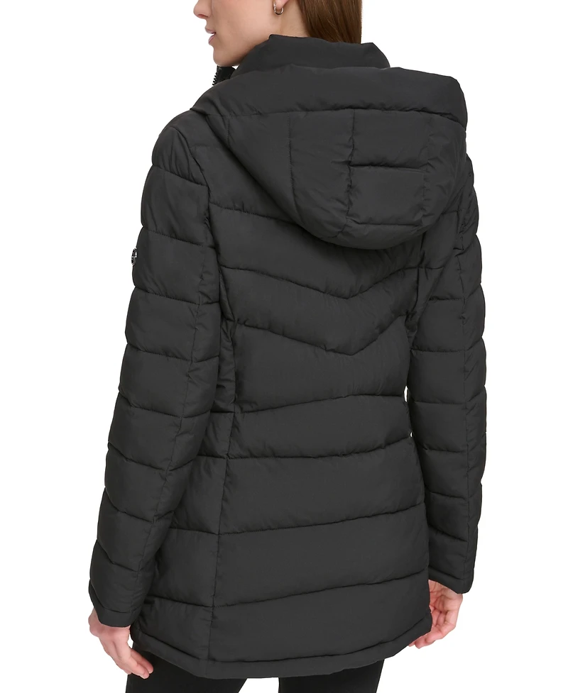 Calvin Klein Women's Stretch Hooded Puffer Coat, Created for Macy's