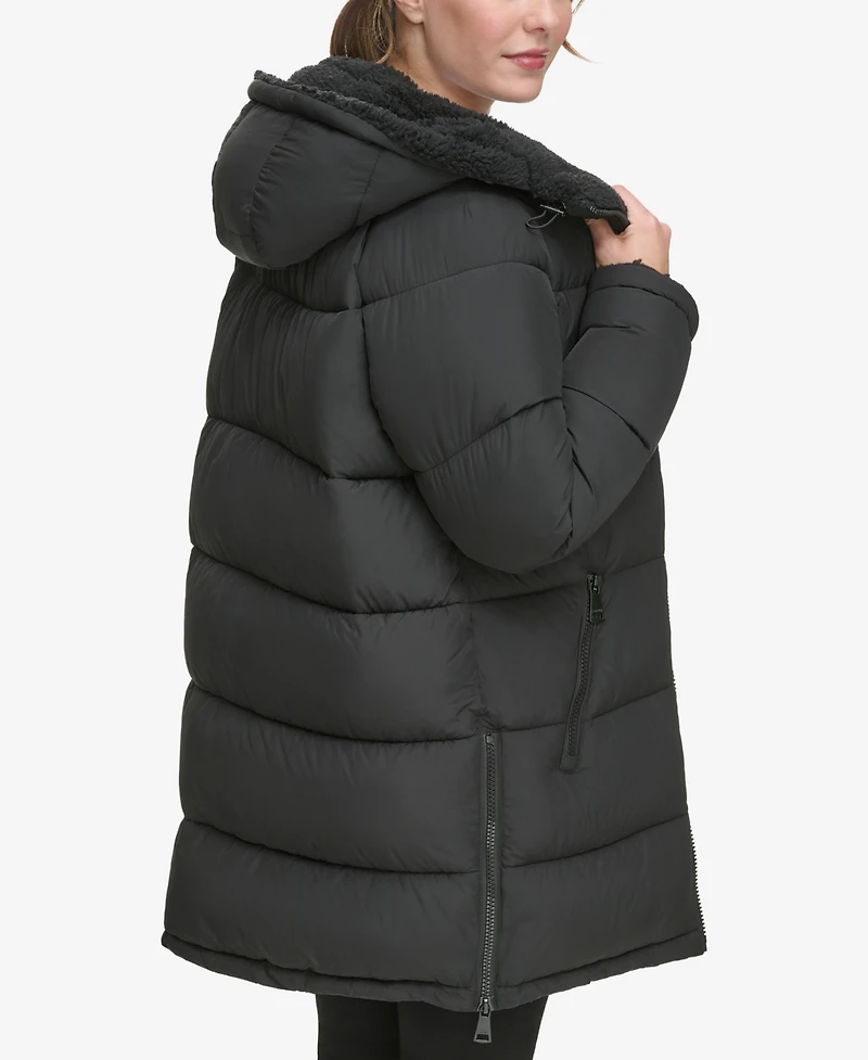 Calvin Klein Women's Faux-Fur-Lined Hooded Puffer Coat