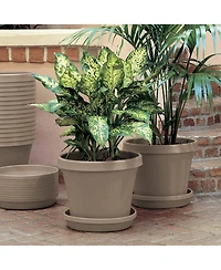 Bloem Terra Plastic Pot Planter, Pebble Stone Color, 16inches