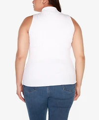 Belldini Black Label Plus Sleeveless Quarter Zip Sweater