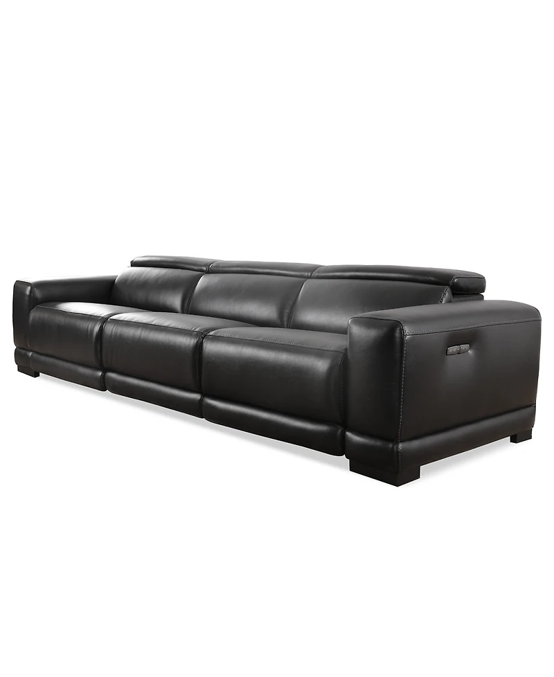Closeout! Krofton 3-Pc. Beyond Leather Fabric Sofa with 3 Power Motion Recliners, Created for Macy's