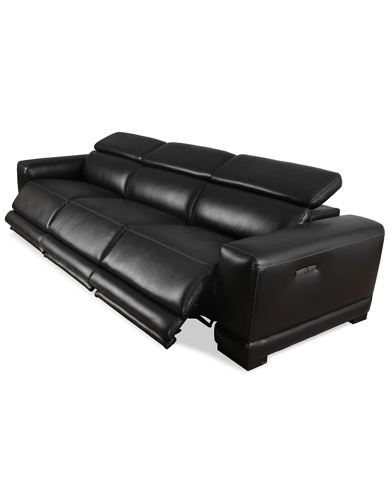 Closeout! Krofton 3-Pc. Beyond Leather Fabric Sofa with 3 Power Motion Recliners, Created for Macy's