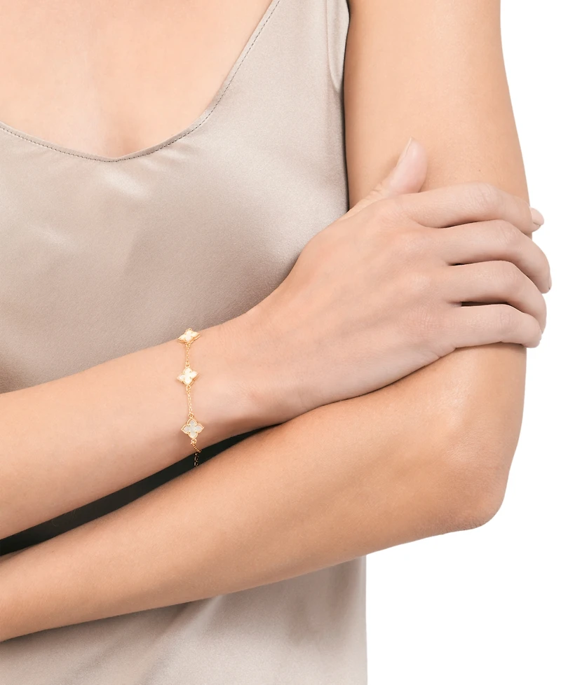 White Mother of Pearl Flower Bracelet