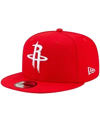 Men's New Era Red Houston Rockets Black & White Logo 9FIFTY Adjustable Snapback Hat