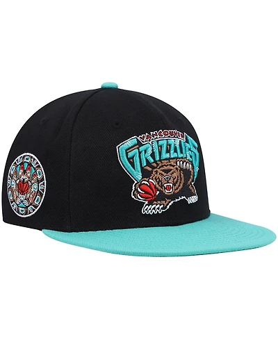 Men's Mitchell & Ness Black, Turquoise Vancouver Grizzlies Hardwood Classics Snapback Hat