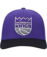 Men's Mitchell & Ness Purple, Black Sacramento Kings Mvp Team Two-Tone 2.0 Stretch-Snapback Hat