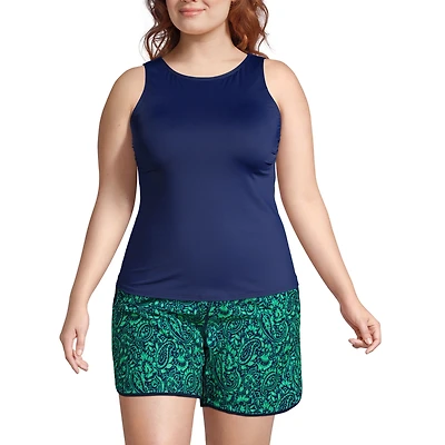 Lands' End Plus Size Ddd-Cup High Neck Upf 50 Modest Tankini Swimsuit Top