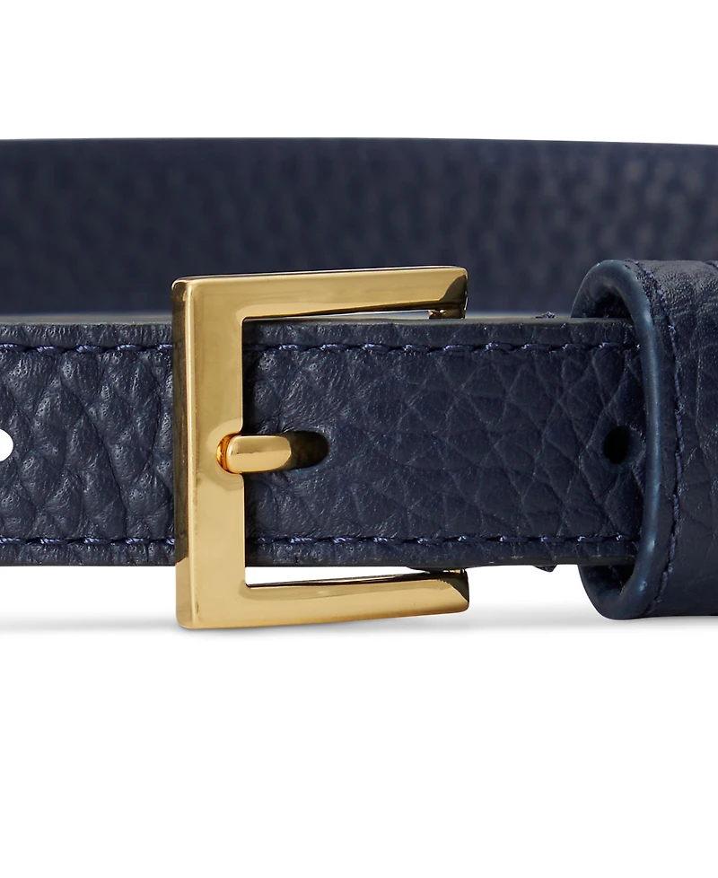 Lauren Ralph Women's Pebbled Leather Skinny Belt