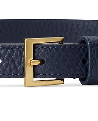Lauren Ralph Women's Pebbled Leather Skinny Belt