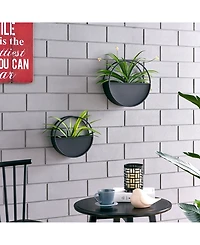 Danya B Round 2-Piece Iron Wall Planter Set