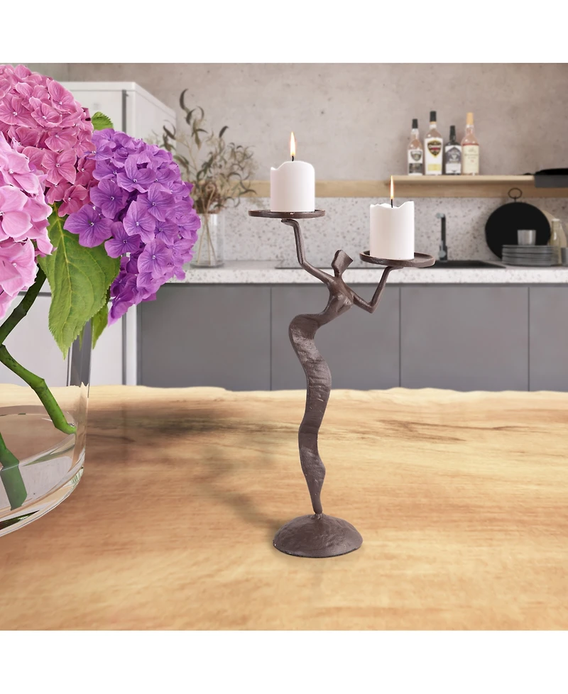 Danya B Fancy Lady Cast Iron Double Candle Holder