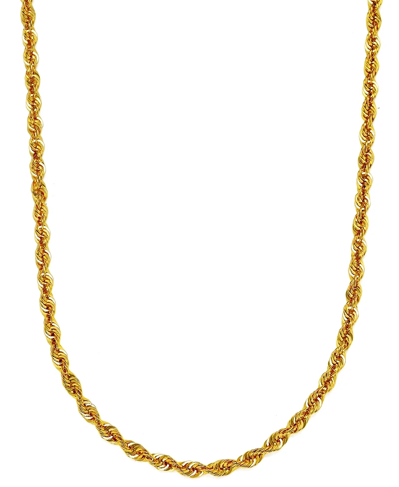 Sparkle Rope Link 24" Chain Necklace (3-5/8mm) in 14k Gold