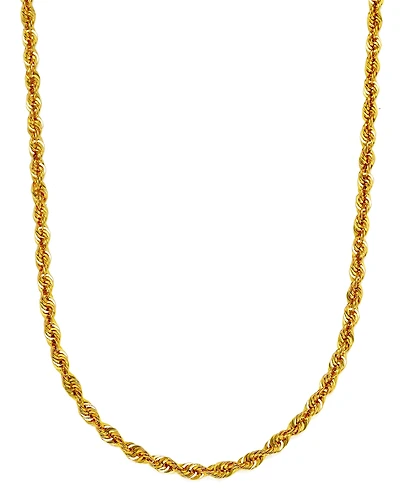 Sparkle Rope Link 24" Chain Necklace (3-5/8mm) in 14k Gold