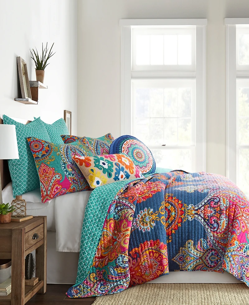 Levtex Fantasia Boho Printed Decorative Pillow, 18" Round