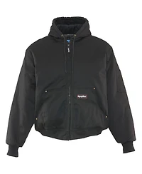 RefrigiWear Big & Tall ComfortGuard Service Jacket - Insulated Denim Hooded Work for Cold Weather