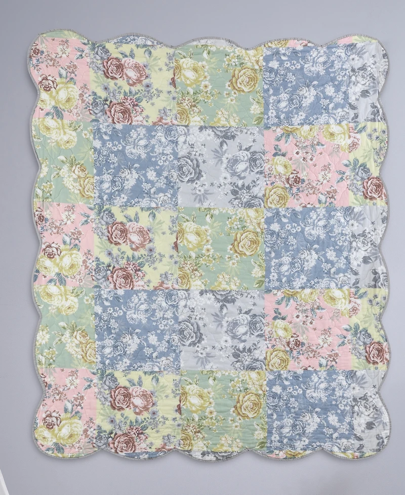Greenland Home Fashions Emma Traditional Floral Quilted Throw, 50" x 60"