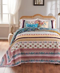 Greenland Home Fashions Thalia Boho Style Velvet Embellished Cotton Bedspread Set