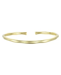 14K Gold Plated Thin Cuff Adjustable Bangle Bracelet