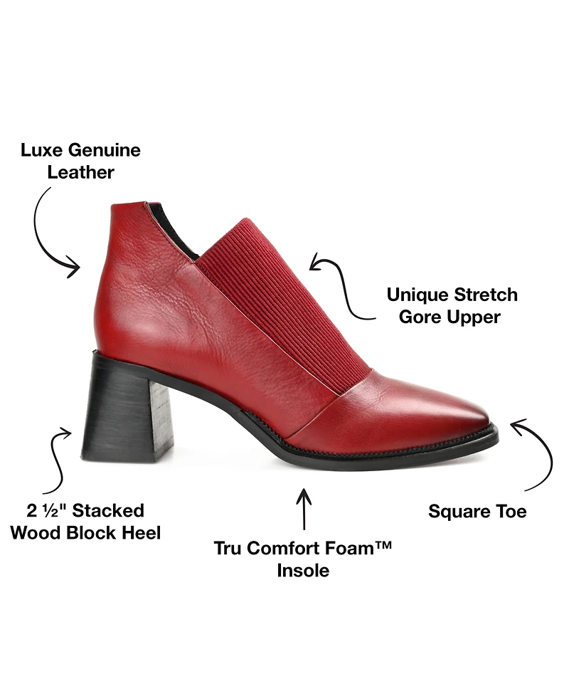 Journee Signature Women's Stylla Stretch Vamp Block Heel Shooties