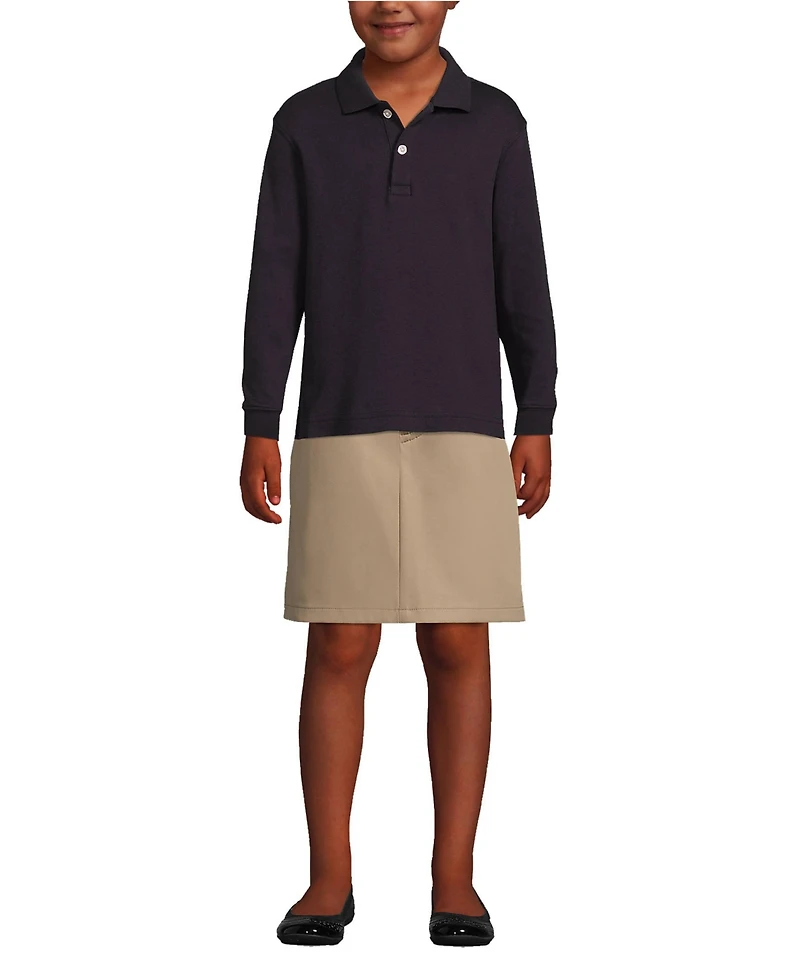 Lands' End Girls Long Sleeve Interlock Polo Shirt