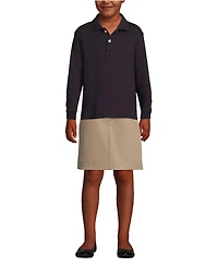 Lands' End Girls Long Sleeve Interlock Polo Shirt