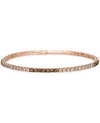 Le Vian Ombre Chocolate Ombre Diamond Skinny Bangle Bracelet (1-1/2 ct. t.w.) in 14k Rose Gold