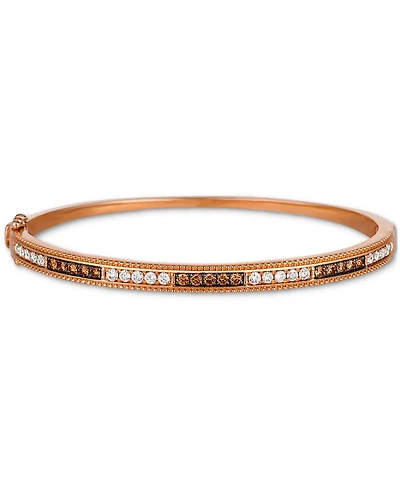 Le Vian Chocolate Diamond & Nude Diamond Bangle Bracelet (1-1/10 ct. t.w.) in 14k Rose Gold