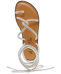 Wild Pair Gennifer Lace-Up Ankle-Tie Flat Sandals, Created for Macy's