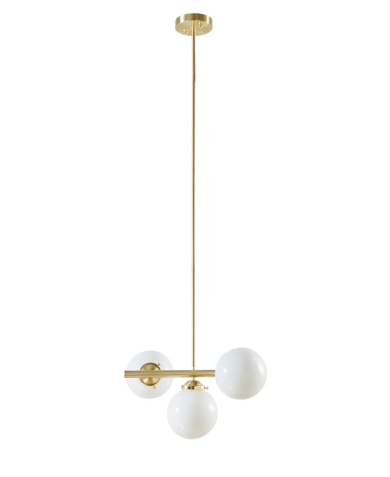 Ink+Ivy Aurelia 3-Light Chandelier with Frosted Glass Globe Bulbs
