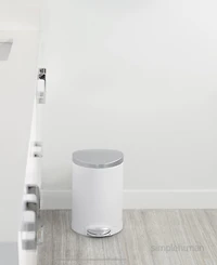 simplehuman 6 Liter Semi-Round Bathroom Trash Can with Liner Pocket