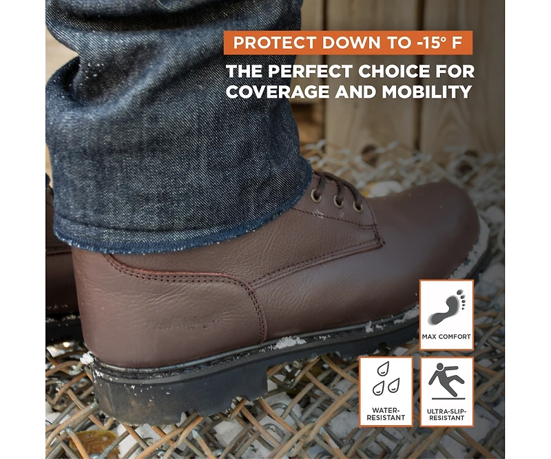 RefrigiWear Men's Men s Classic Brown Leather Composite Toe Work Boots - Durable, Comfortable, and Safe for Tough Jobs