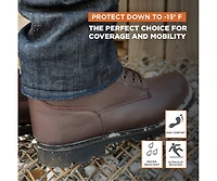 RefrigiWear Men's Men s Classic Brown Leather Composite Toe Work Boots - Durable, Comfortable, and Safe for Tough Jobs
