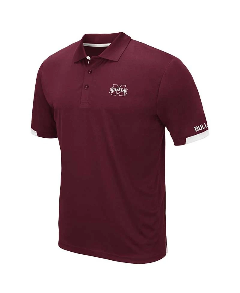 Men's Colosseum Maroon Mississippi State Bulldogs Big and Tall Santry Polo Shirt