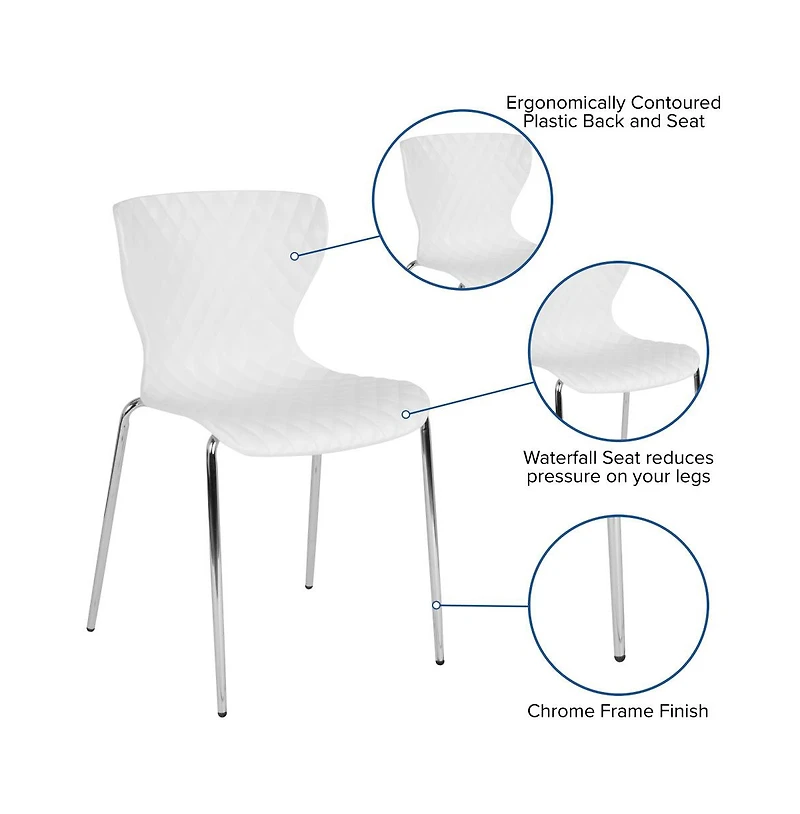 Contemporary Design Accent Dining Plastic Stack Chair