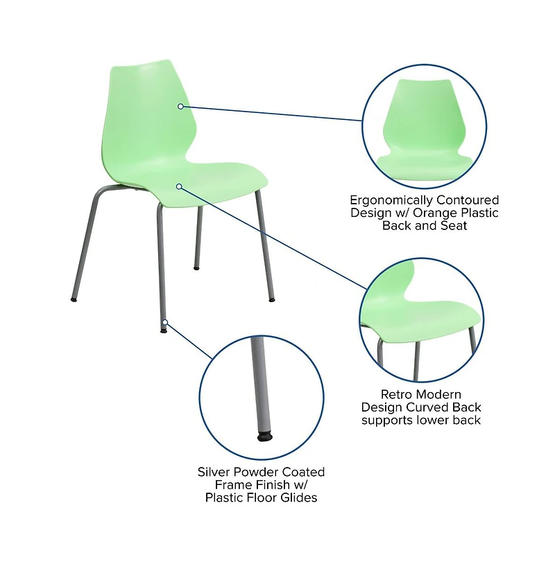 Multipurpose Home Office Stack Chair With Lumbar Support
