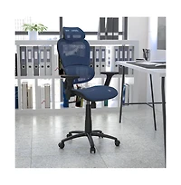 Emma+Oliver Ergonomic Mesh Office Chair-Synchro-Tilt, Headrest, Adjustable Pivot Arms