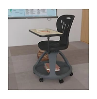 Mobile Desk Chair - 360° Tablet Rotation And Storage Cubby