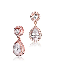 Sterling Silver Cubic Zirconia Pear Drop Earrings
