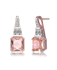 Sterling Silver Champagne Cubic Zirconia Dangle Earrings