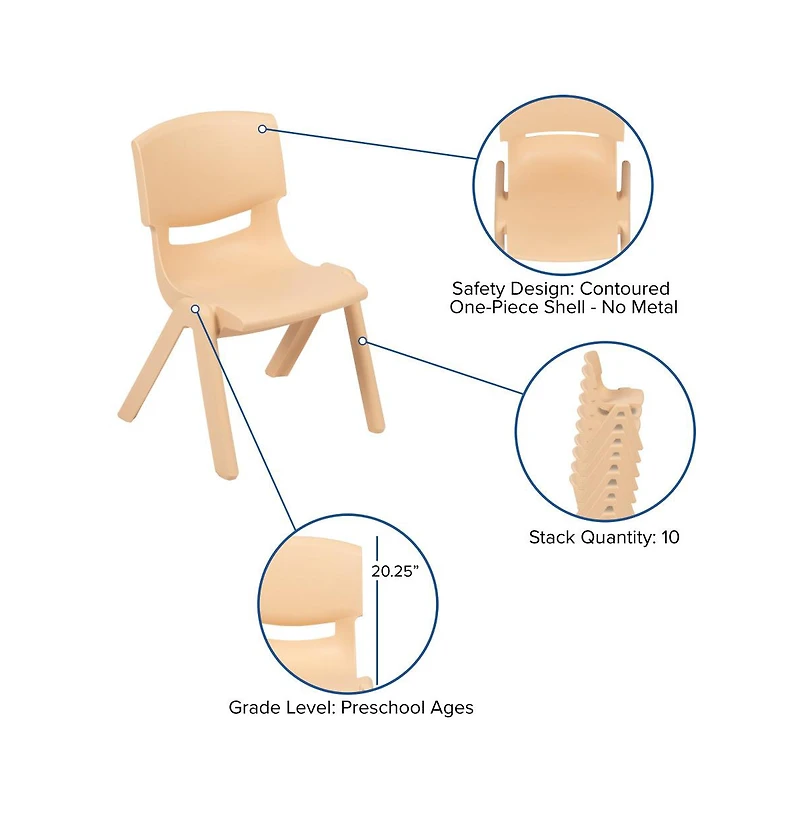 Emma+Oliver 45" Round Plastic Height Adjustable Activity Table Set With Chairs