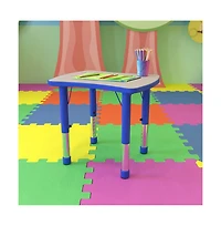 Emma+Oliver 21.875"W X 26.625"L Rectangular Plastic Height Adjustable Activity Table
