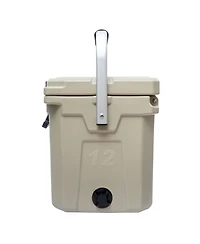 Camp-zero 12 | 12.6 Qt. Premium Cooler with Molded-in Cup Holders and Folding Aluminum Handle Sage