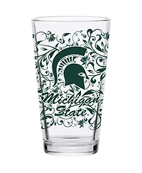 Michigan State Spartans 16 Oz Floral Pint Glass