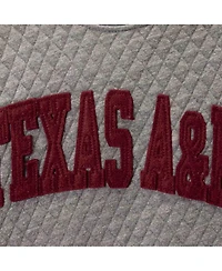 Women's Pressbox Heather Charcoal Texas A&M Aggies Moose Quilted Pullover Sweatshirt