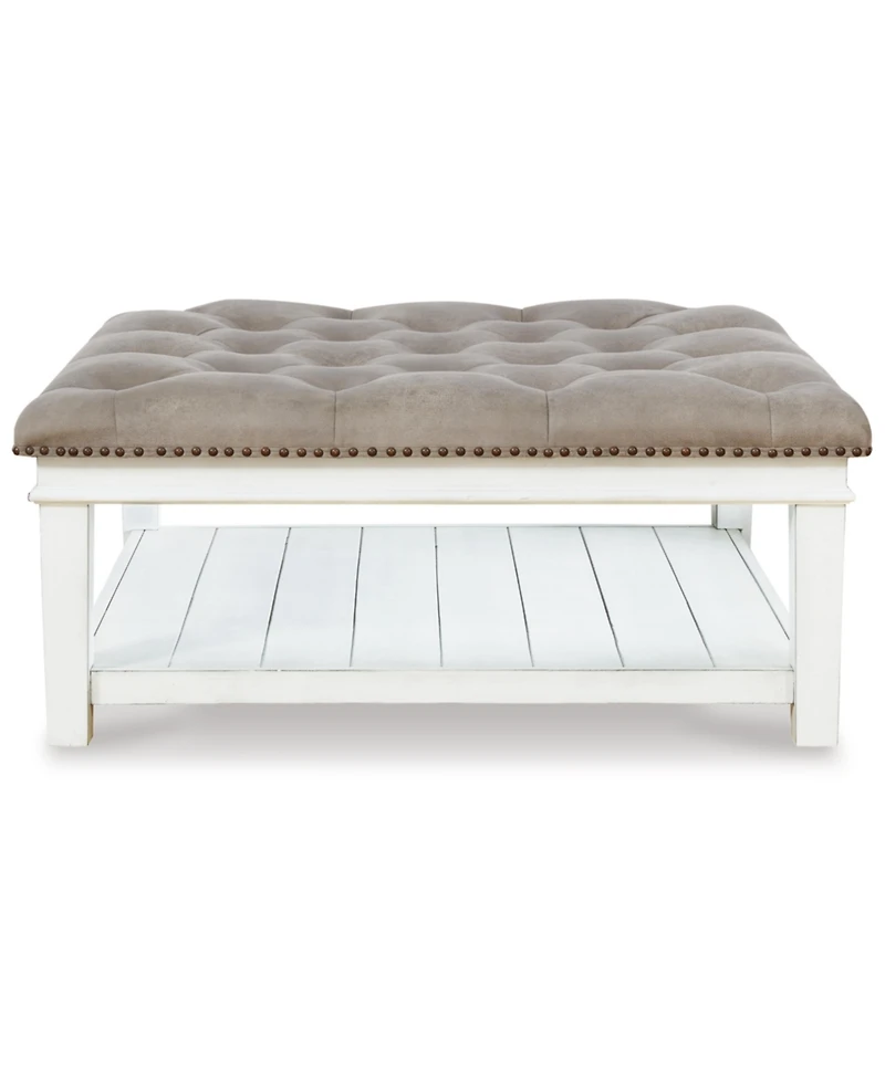 Signature Design By Ashley 18.5" Wood Upholstered Ottoman Coffee Table