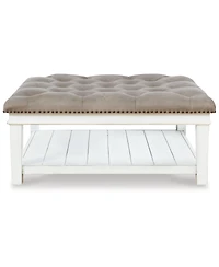 Signature Design By Ashley 18.5" Wood Upholstered Ottoman Coffee Table