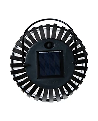 Glitzhome 9.75" H Metal Woven Solar Powered Outdoor Hanging Lantern