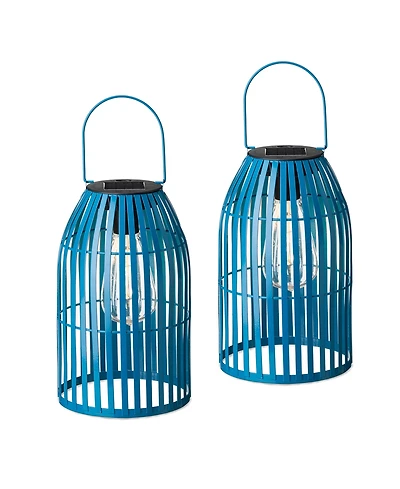 Glitzhome 9.75" H Metal Woven Solar Powered Outdoor Hanging Lantern